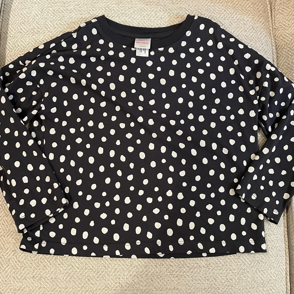 Hanna Andersson Black and White Polka Dot Top